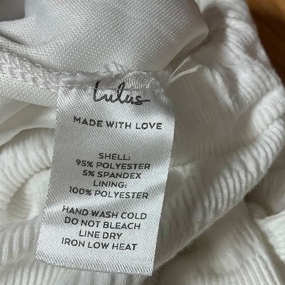 LULUS Blissful Beginnings White Poly Spandex Fully Lined Wide Leg Pants US Sz M - Picture 9 of 10